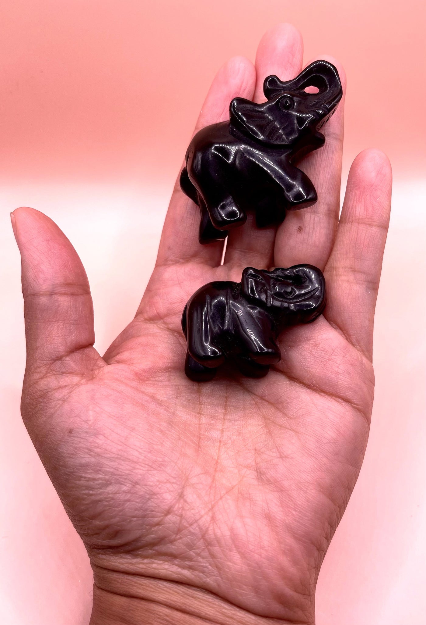 Black Obsidian Baby Elephants Reiki Energy Healing CrystalThe Spiritual Crystal Fairy