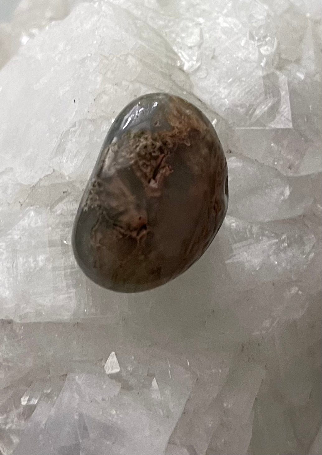 (A4) Moss Agate Reiki Energy Healing Crystal