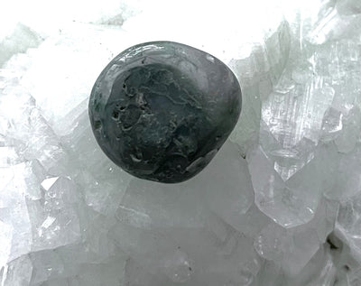 (A6) Moss Agate Reiki Energy Healing Crystal