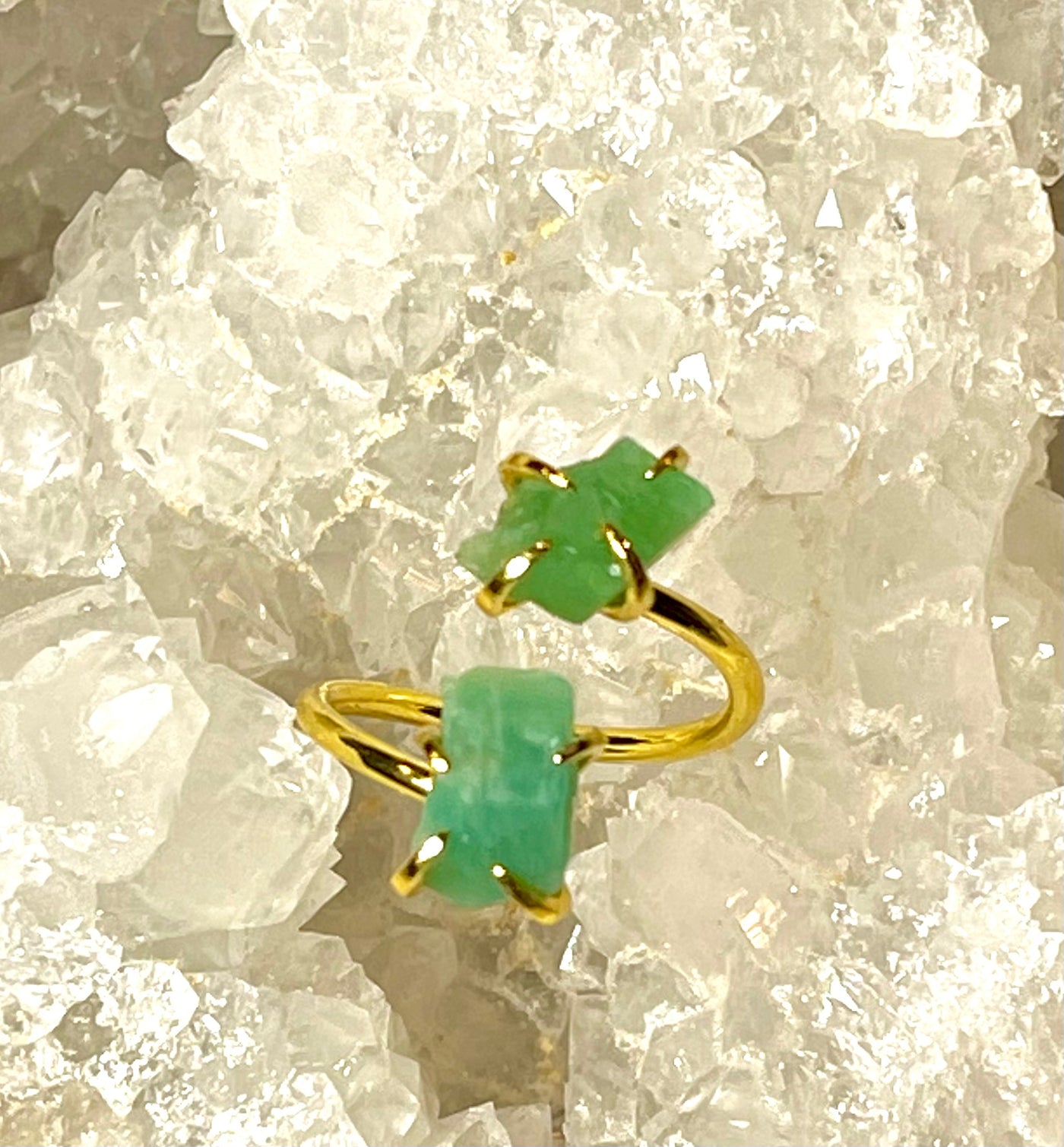 Amazonite Double the Love Crystal Ring (Raw)The Spiritual Crystal Fairy