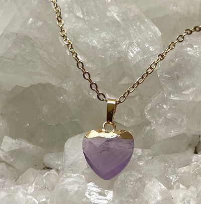 Amethyst Heart Reiki Healing Crystal Necklace - The Spiritual Crystal Fairy - Arden, NC Asheville, NC area