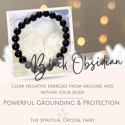Black Obsidian Reiki Healing Crystal BraceletThe Spiritual Crystal Fairy