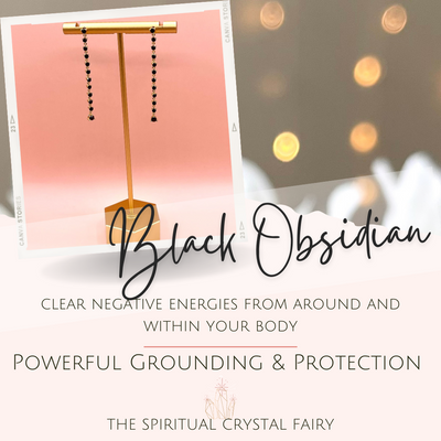 Black Obsidian Earrings Crystal Energized With ReikiThe Spiritual Crystal Fairy