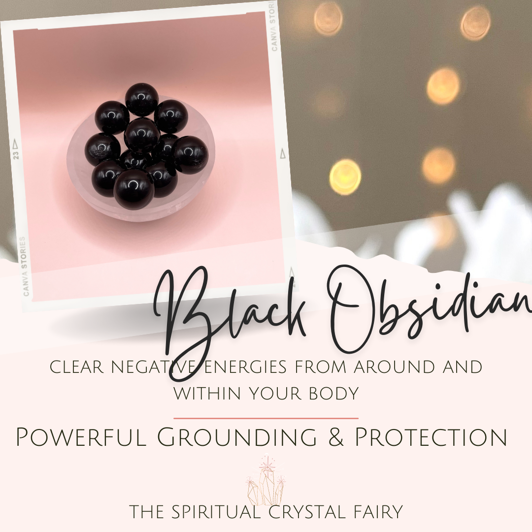 Black Obsidian Mini Spheres Crystals Energized with ReikiThe Spiritual Crystal Fairy