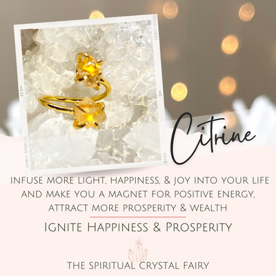 Citrine Double the Love Crystal Ring (Raw)The Spiritual Crystal Fairy