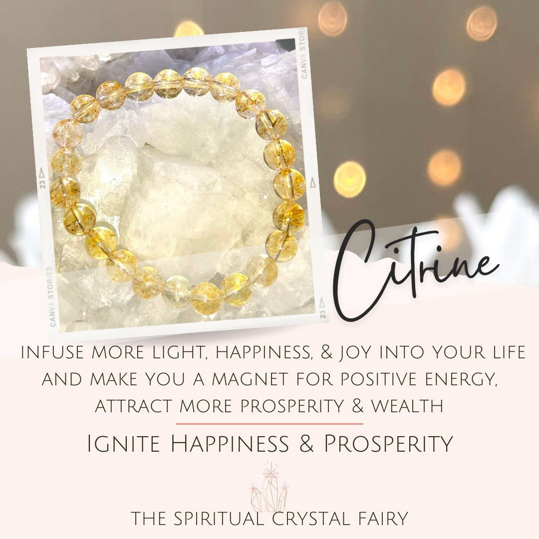 Citrine Reiki Healing Crystal BraceletThe Spiritual Crystal Fairy