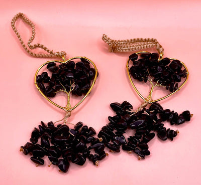 Black Obsidian Heart Hangings  Crystals Energized with ReikiThe Spiritual Crystal Fairy