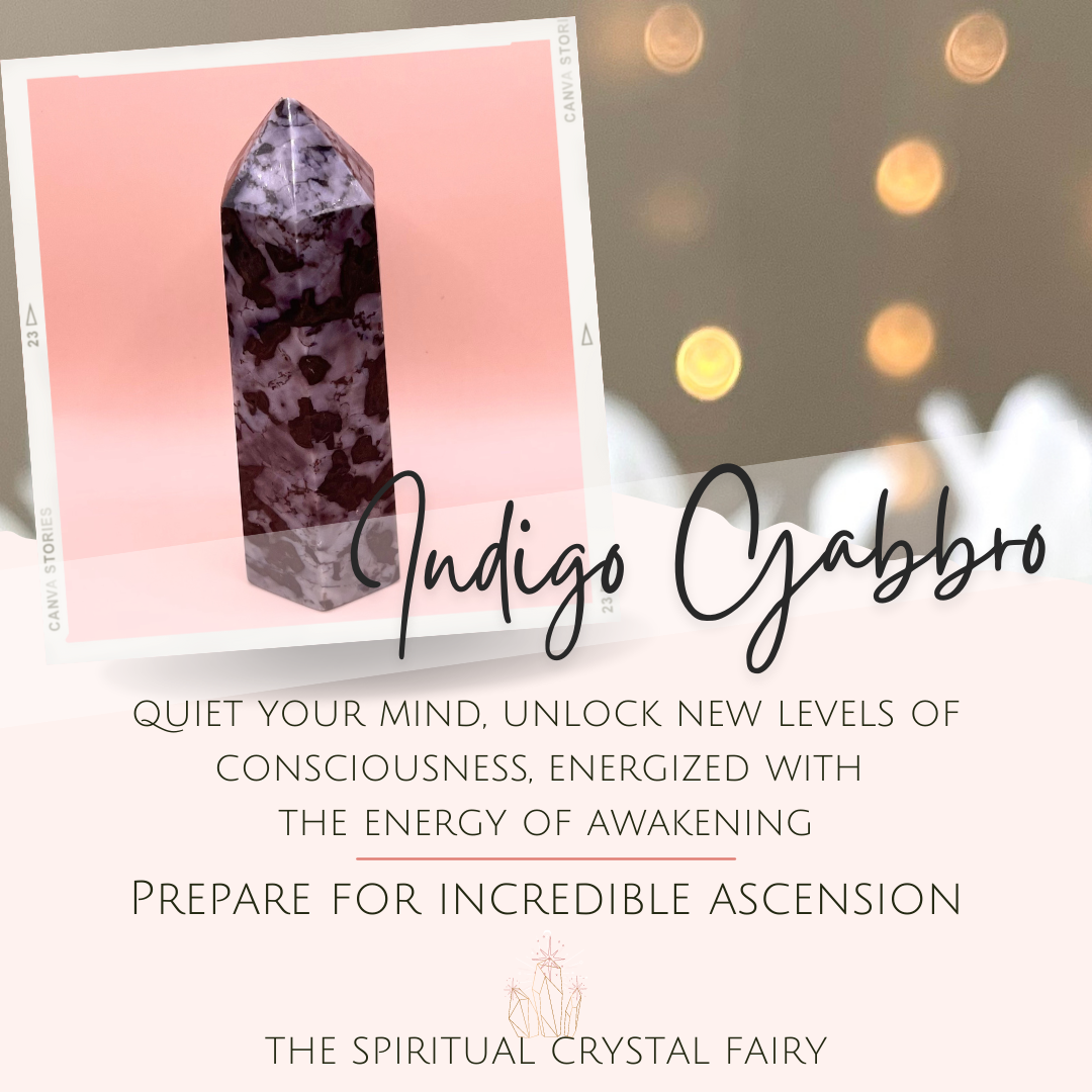 Indigo Gabbro Tower Crystals Energized with ReikiThe Spiritual Crystal Fairy
