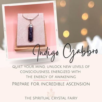 Indigo Gabbro Pendants Crystal Necklace Energized with ReikiThe Spiritual Crystal Fairy