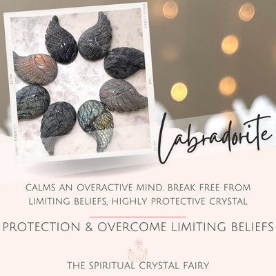 Labradorite Angel Wings Reiki Energy Healing CrystalThe Spiritual Crystal Fairy