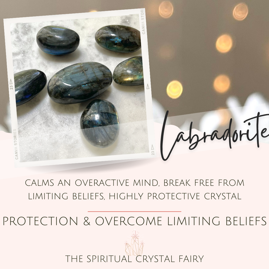Labradorite Medium Palm Stones Reiki Energy Healing Crystal (approx.  95g)The Spiritual Crystal Fairy