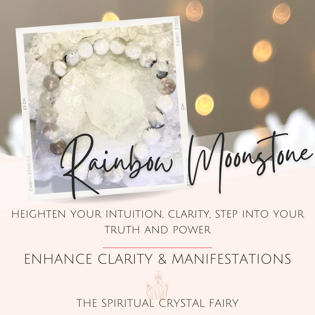 Rainbow Moonstone Reiki Healing Crystal BraceletThe Spiritual Crystal Fairy
