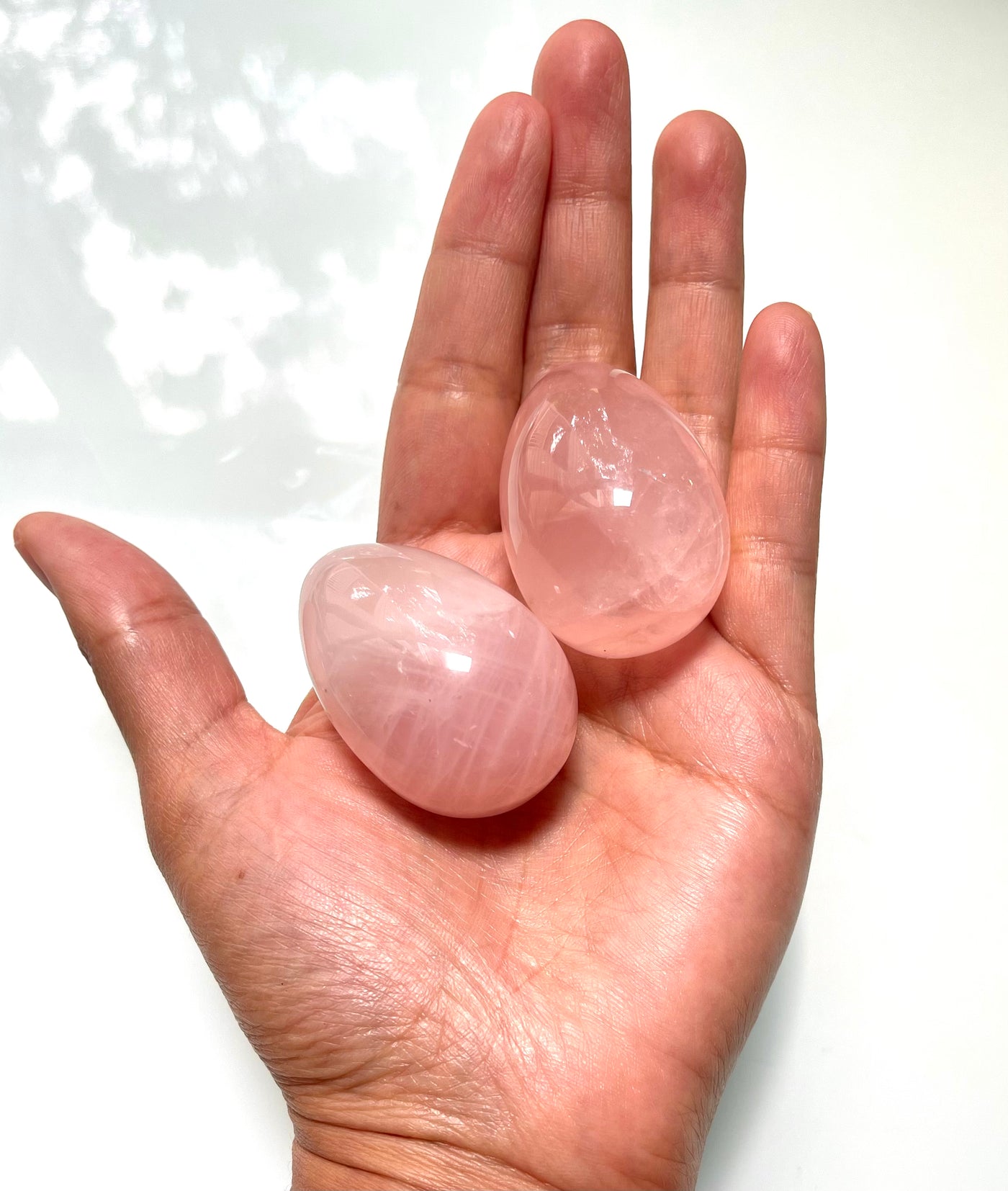 Rose Quartz Egg Reiki Energy Healing Crystal (50-55g ) -  The Spiritual Crystal Fairy - Crystal Description Crystal Meaning Arden, NC Asheville, NC Area in hand