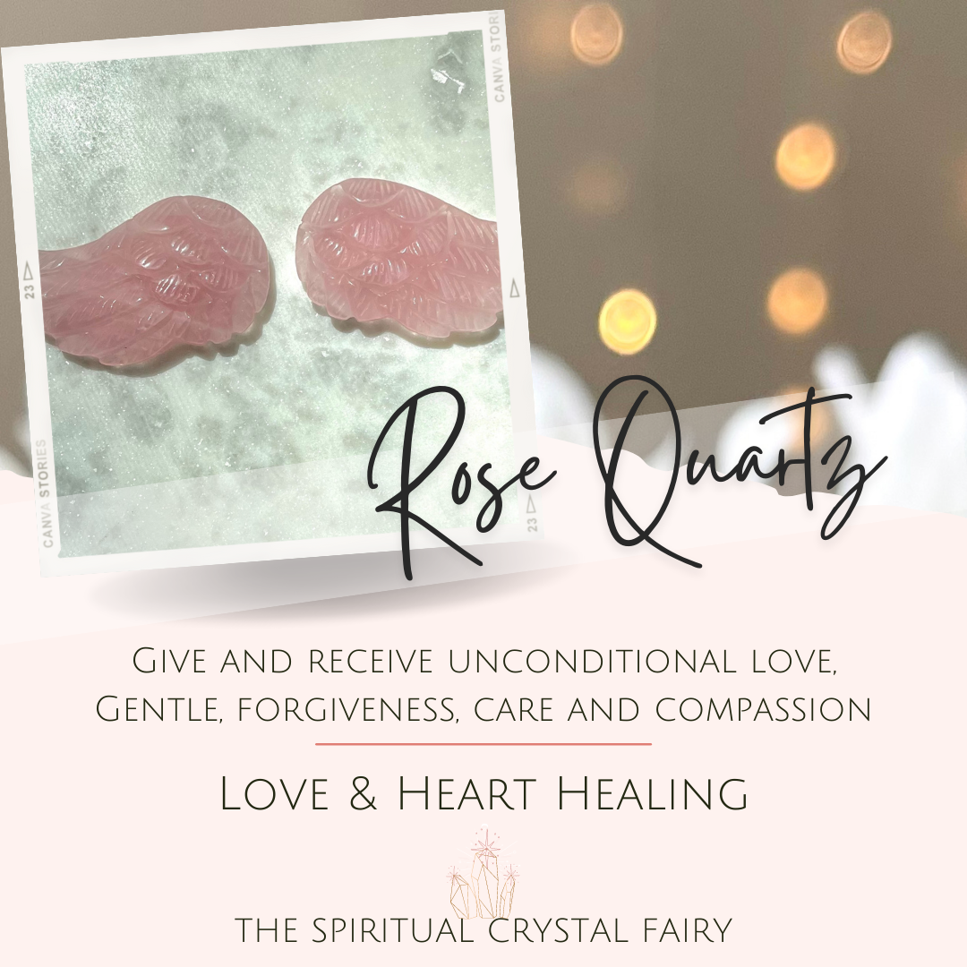Rose Quartz Angel Wings Reiki Energy Healing CrystalThe Spiritual Crystal Fairy