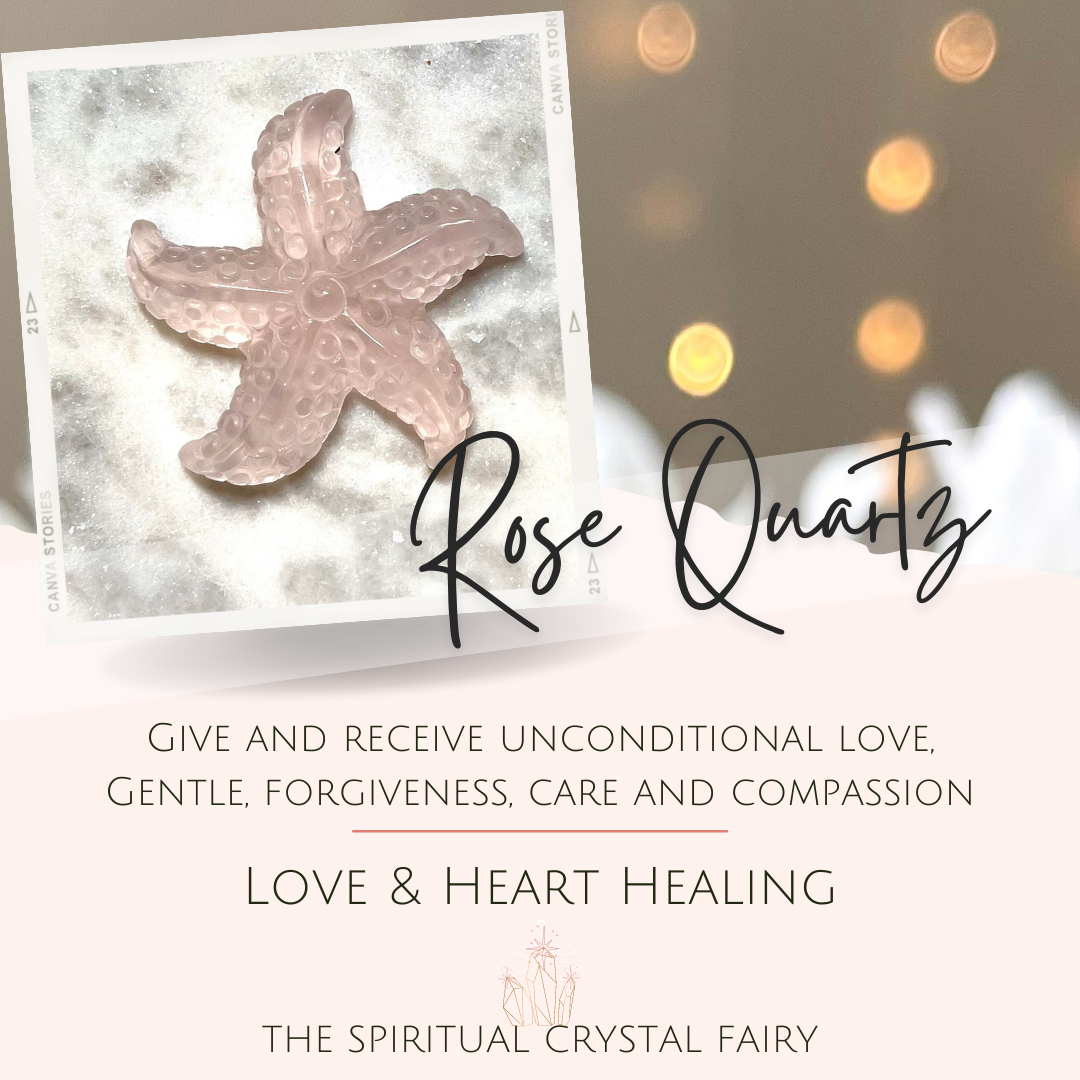 Rose Quartz Starfish Reiki Energy Healing CrystalThe Spiritual Crystal Fairy