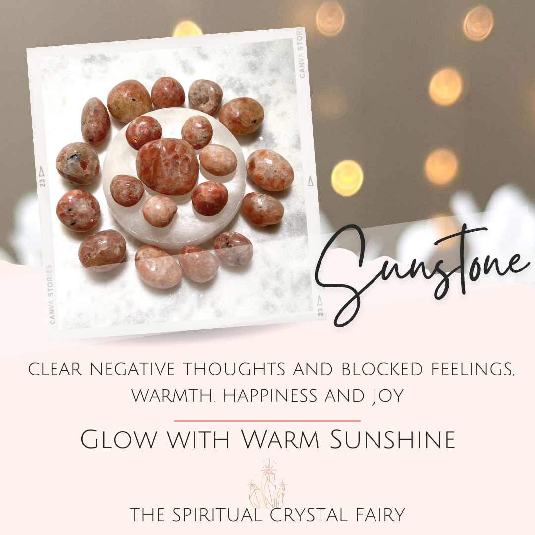 Sunstone Tumbled Crystals Energized with ReikiThe Spiritual Crystal Fairy
