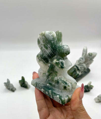 Moss Agate Large Fairy Reiki Energy Healing Crystal